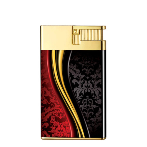 Windproof Refillable Butane Lighter, Metal Direct Flame Torch for Outdoor Use, Lightweight Red Model