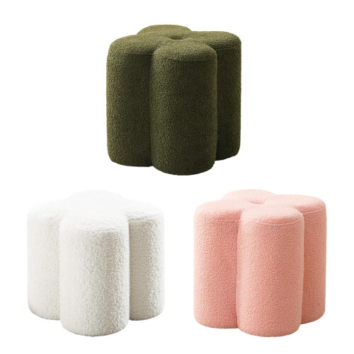 Ottoman-Fußhocker für Couch, Blumenmuster,-Rosa 1