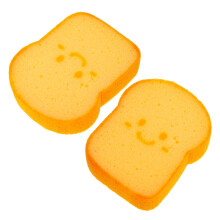 Cute Bread Shape Kitchen Sponge DualLayer Reusable Soft Scrub Pad for Dishes and Delicate Surfaces