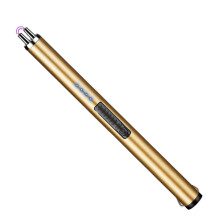 Electric Plasma Lighter with Dual Arc Ignition, USB Rechargeable Windproof Design, LED Display, Yellow