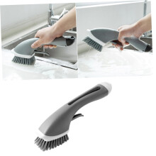 Long Handle Dish Brush with Soap Dispenser, Ergonomic NonStick Kitchen Scrub for Pots and Pans