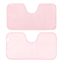 Adult Waterproof Eating Bib for Seniors, Extra Long Pink Terry Bib with Crumb Catcher and Spill Protection