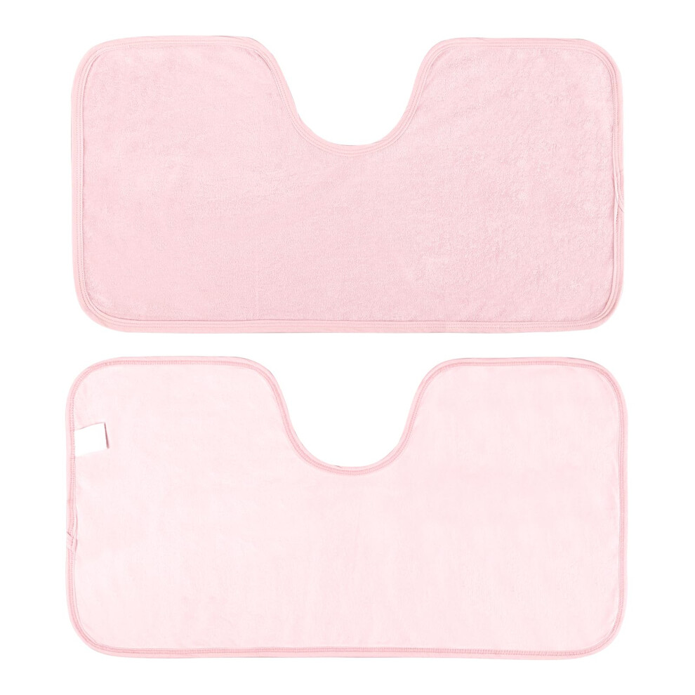 Pink Adult Waterproof Eating Bib For Seniors, Extra Long Terry Bib With Crumb Catcher And Spill Protection
