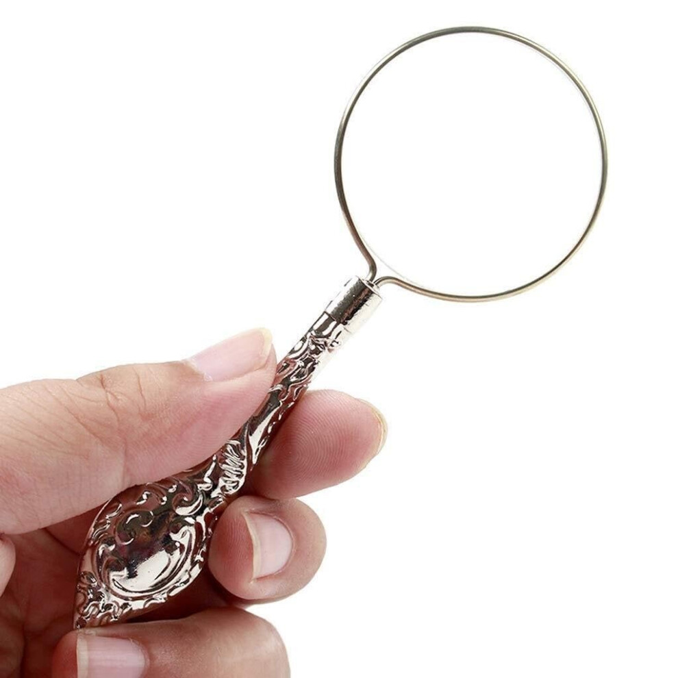 Light Led Magnifying Mirror With Dual Magnification, Optical Glass Handheld Reading Magnifier For Seniors