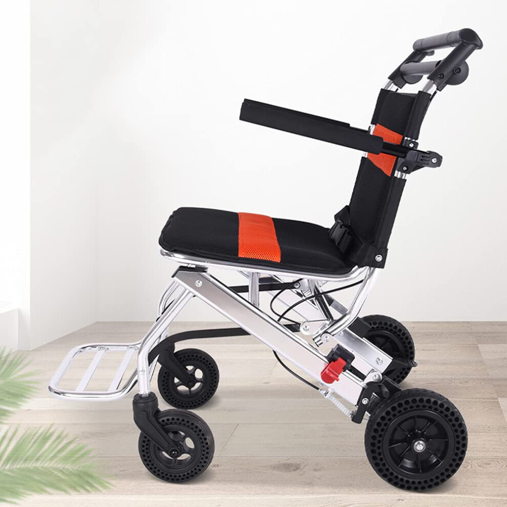 Ultra Lightweight Folding Transport Wheelchair for Adults and Kids, Durable Aluminum Travel Chair with Footrest