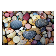 (S B) Entry Door Mat 3D Vision Effect Stone Print Anti-slip Rectangle Thickened Decoration Indoor Outdoor