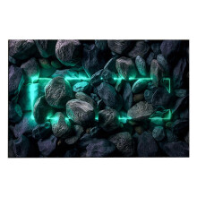 (S F) Entry Door Mat 3D Vision Effect Stone Print Anti-slip Rectangle Thickened Decoration Indoor Outdoor