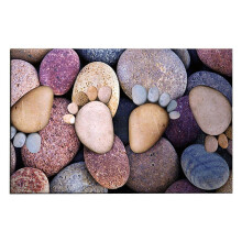 (M A) Entry Door Mat 3D Vision Effect Stone Print Anti-slip Rectangle Thickened Decoration Indoor Outdoor