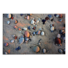 (L H) Entry Door Mat 3D Vision Effect Stone Print Anti-slip Rectangle Thickened Decoration Indoor Outdoor