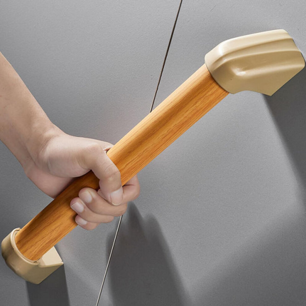 Dark/Brown/Grain Wood Shower Grab Bar 30Cm Rustresistant Steel Bathroom Safety Handrail For Elderly