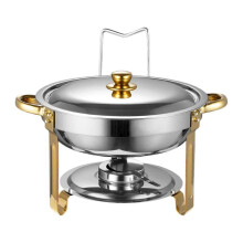 (Argent and gold) Chafing Dish Buffet Set Catering Warmer Set, Food Pan, Thick Stand Frame Buffet Warmer Chafers for Catering, Dinners Events