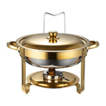 (Gold) Chafing Dish Buffet Set Catering Warmer Set, Food Pan, Thick Stand Frame Buffet Warmer Chafers for Catering, Dinners Events
