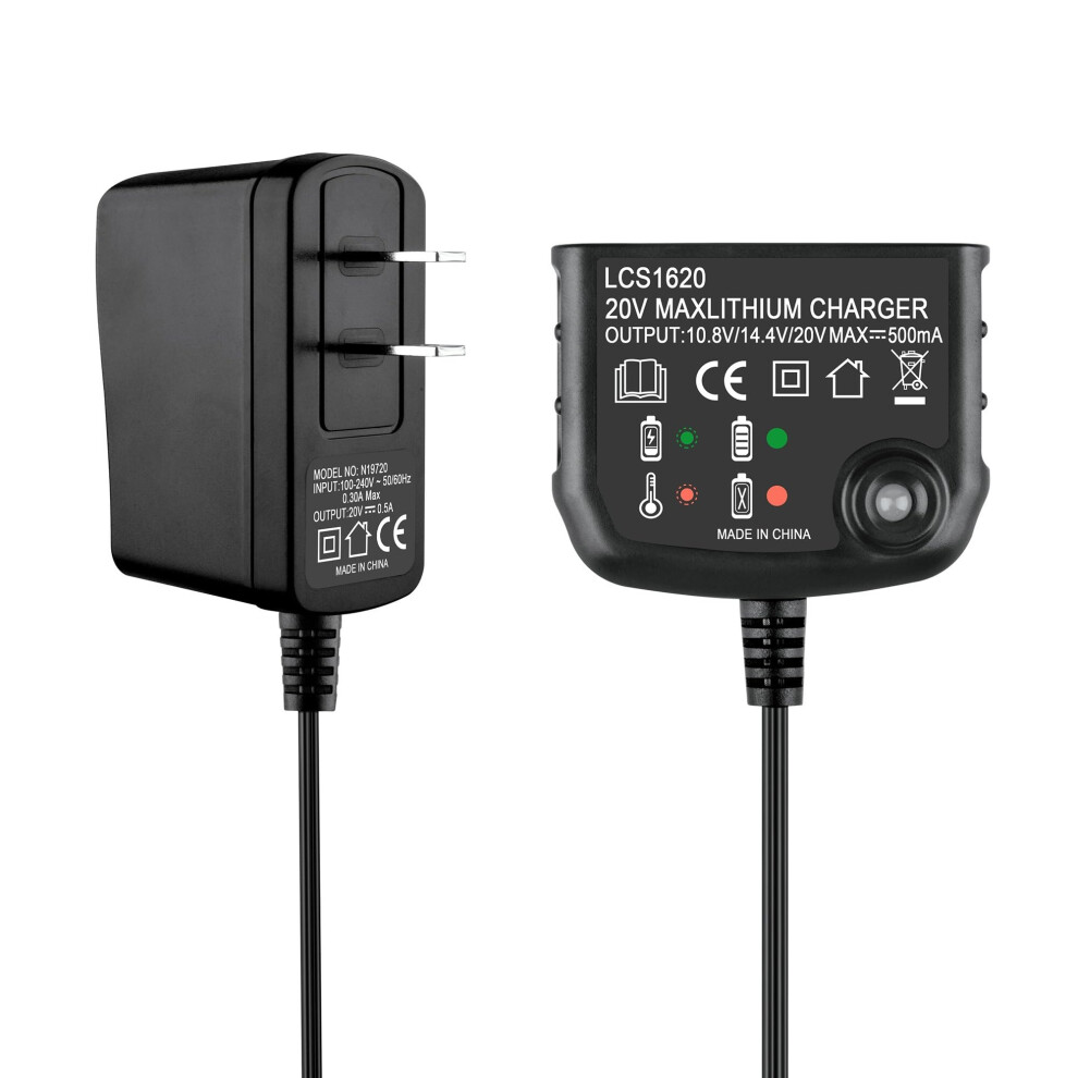 20V Charger Lcs1620 Lithium Battery Charger Replacement With Fast Charging Efficiency For Black Decker 9330225669159