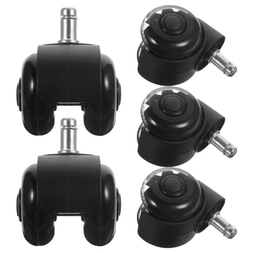 5pcs Office Chair Wheels Caster Replacement Wheels, Smooth Quiet Rolling, 360 Swivel Mobility