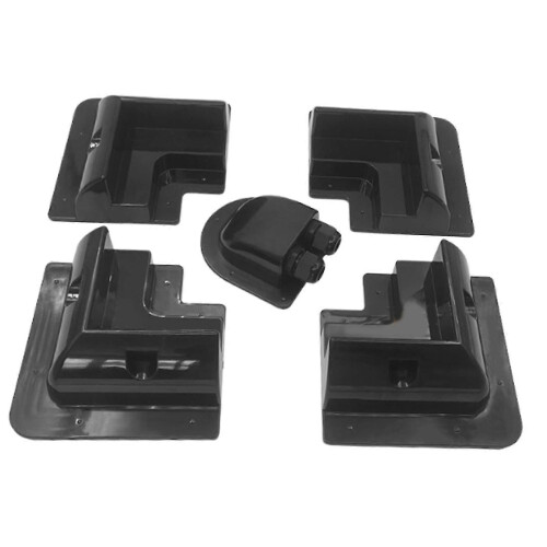 (5pcs Black) Solar Panel Mounting Brackets Kit Corner Bracket Kit Sturdy RV Solar Panel Mounts Kit for Motorhomes Rvs Yachts Rooftops 2