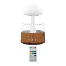(Grain) Rain Cloud Humidifier Water Drip Colors Night Light Mushroom Lamp Diffuser