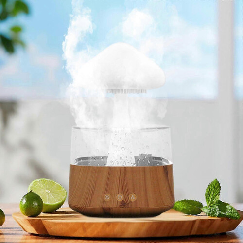 (Grain) Rain Cloud Humidifier Water Drip Colors Night Light Mushroom Lamp Diffuser 1