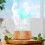 (Grain Green) Rain Cloud Humidifier Water Drip Colors Night Light Mushroom Lamp Diffuser 3