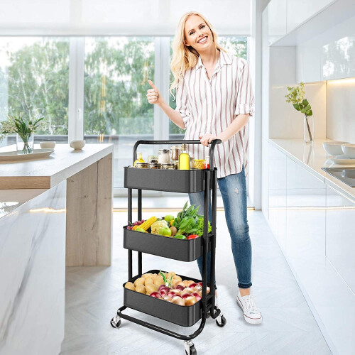 3 Tier Storage Rolling Cart 2