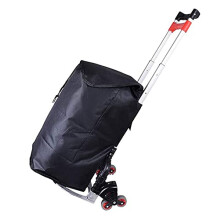 Folding Hand Truck 60kg Capacity Aluminum Alloy Luggage Cart with 6 Quiet PU Wheels for Travel and Moving