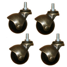 Vintage Bronze Ball Caster Wheels 4pcs M8 Heavy Duty Swivel Casters for Office Chairs with 360 Mobility