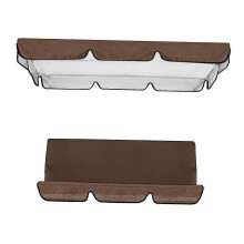 (Brown) 3 Seat Swing Cover Set Swing Canopy Cover and Swing Seat Cover Replacements Garden Swing