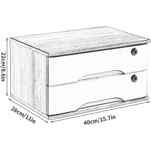 Rustic Desktop File Cabinet with Lock, 2 Drawer Office Storage Organizer for Home Office 2