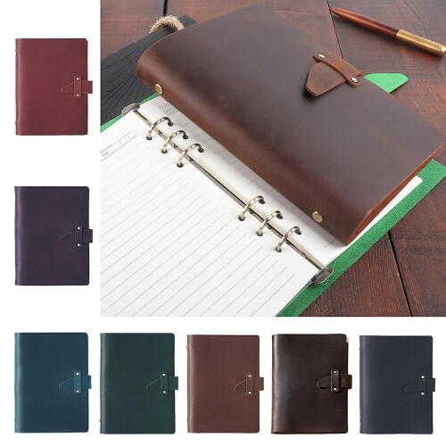(Purple) Loose Leaf A5 Notepad Multicolor Loose Leaf 6 Ring Binder Business Gift for Men 1