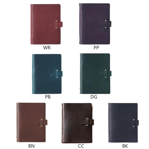 (Wine red) Loose Leaf A5 Notepad Multicolor Loose Leaf 6 Ring Binder Business Gift for Men 2