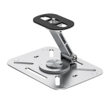 Adjustable Ceiling Projector Mount with 360 Rotation and 180 Tilt, Foldable Aluminum Stand for Home Office