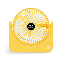(Yellow and white) Super Mini Desk USB Fan Portable Ultra-quiet USB Fans 3D Airflow Cyclone Cycle