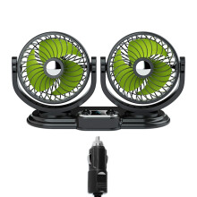 (12V) USB 5V 12V 24V Car Fan with Independent Switch for Car Office Kitchen Home