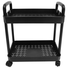 Rolling Storage Cart 2 Tier Utility Cart with Wheels for Home Office Kitchen, Durable and Smooth Mobility