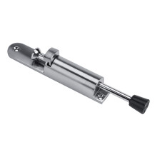 Heavy Duty Spring Loaded Door Stopper with FootOperated Locking and Durable Zinc Alloy in Silver