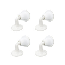 4PCS Floor Mounted Door Stopper Set White, Self Adhesive Silicone Door Stoppers with Noise Reduction and Soft Impact Protection