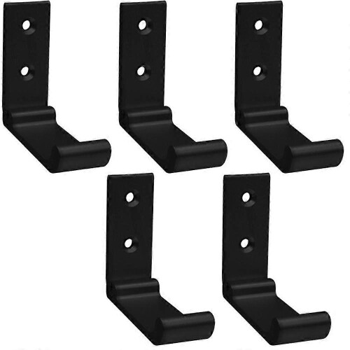 (Black) 5 Pieces Folding Hooks Wall Towel Hooks Clothes Hooks 90 Foldable