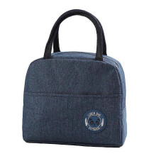 (Navy blue) Insulated Lunch Boxes Cold Portable Convenient Bag Cooler For Women