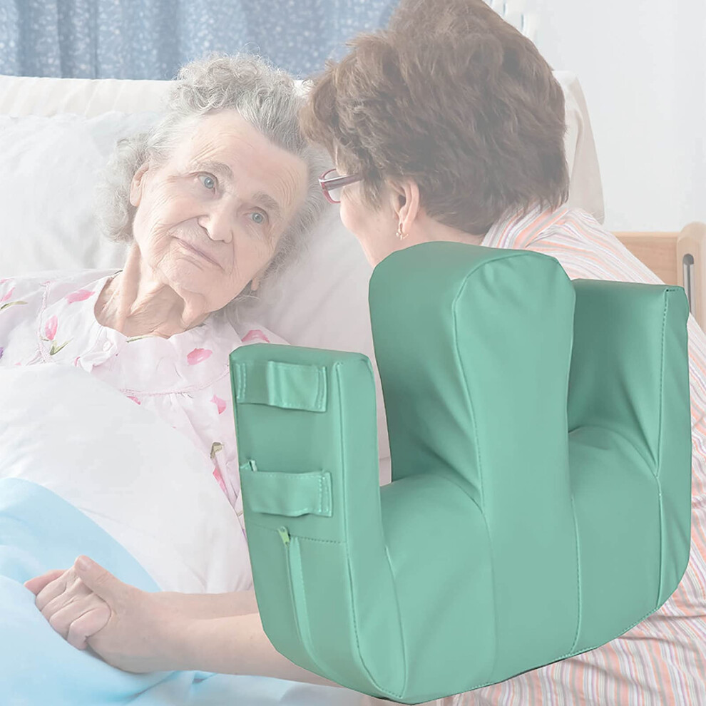 Green Patient Turning Device Waterproof Pu Leather Transfer Pad For Bedridden Elderly Caregiver Assist
