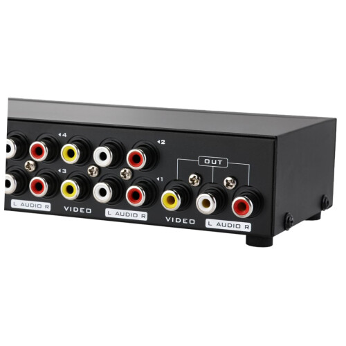 8 Input 1 Output AV Switcher Box with Stereo Audio Sync, Manual Control for CCTV and TV 1