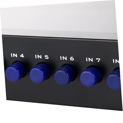 8 Input 1 Output AV Switcher Box with Stereo Audio Sync, Manual Control for CCTV and TV 2