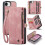 (For iPhone 16e, Pink) CaseMe 008 Detachable Multifunctional Leather Phone Case 1