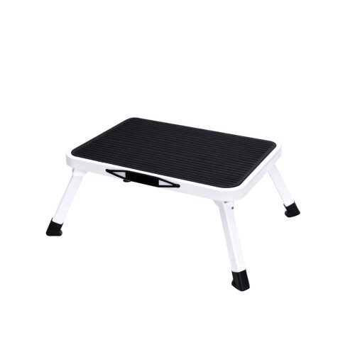 Folding Step Stool for Adults, Heavy Duty Metal 330lbs, Non Slip Wide Platform, Foldable Space Saving Design
