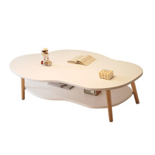 Modern White 2Tier Coffee Table with Open Storage Shelf for Living Room or Small Spaces, 100x50x50cm