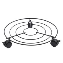 Heavy Duty Iron Plant Stand with Locking Wheels, 30cm Rolling Plant Caddy for Indoor and Outdoor Use
