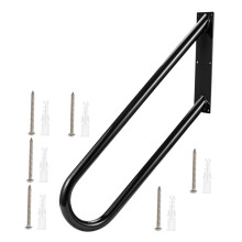 Black Stair Handrail Metal Wall Mounted Grab Bar with Ergonomic Grip for Indoor Outdoor Safety Support