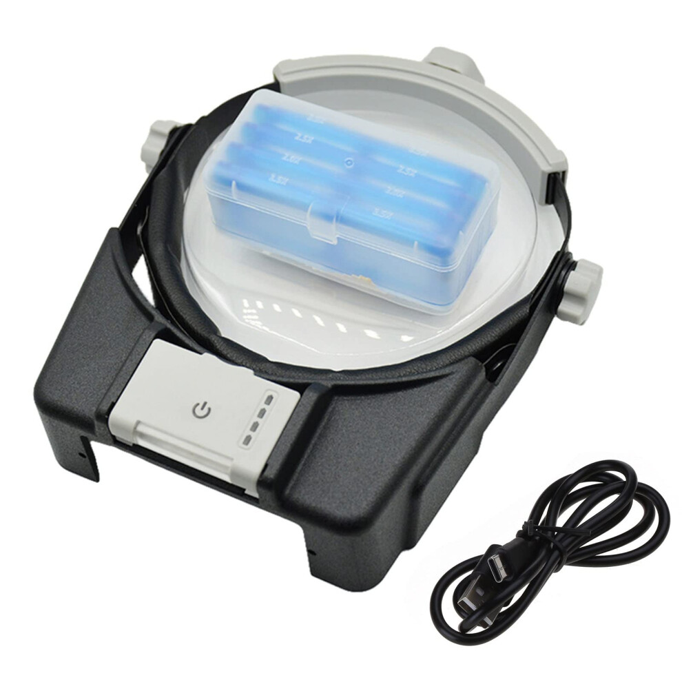 Head Magnifier with 4 LED Lights, Rechargeable Adjustable Headband Magnifier with Interchangeable Lenses for Reading and Hobbies