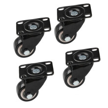 40mm Black Office Chair Casters Set – Rubber Swivel Furniture Replacement Wheels with Smooth Rolling and Floor Protection