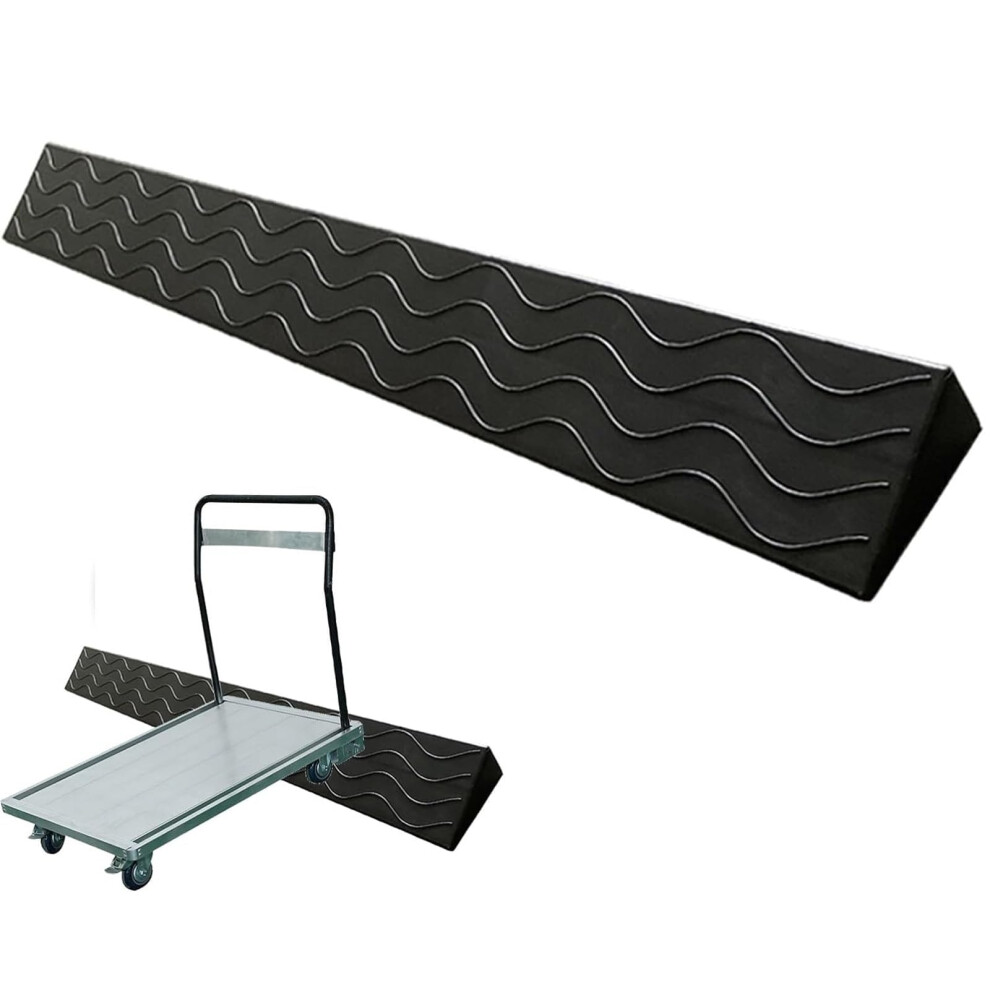 Yellow Wheelchair Threshold Ramp For Doorways, Nonslip Plastic Doorstep Ramp With Smooth Slope, 39.4In