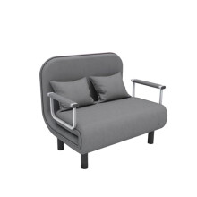 Folding Ottoman Sleeper Bed 3 in 1 Convertible Sofa Bench with Armrest, Bubble Design, Grey 100cm