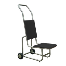Chair Dolly with Carpeted Surface, Durable Steel Frame and Quiet Rubber Casters for Banquet Events, Black